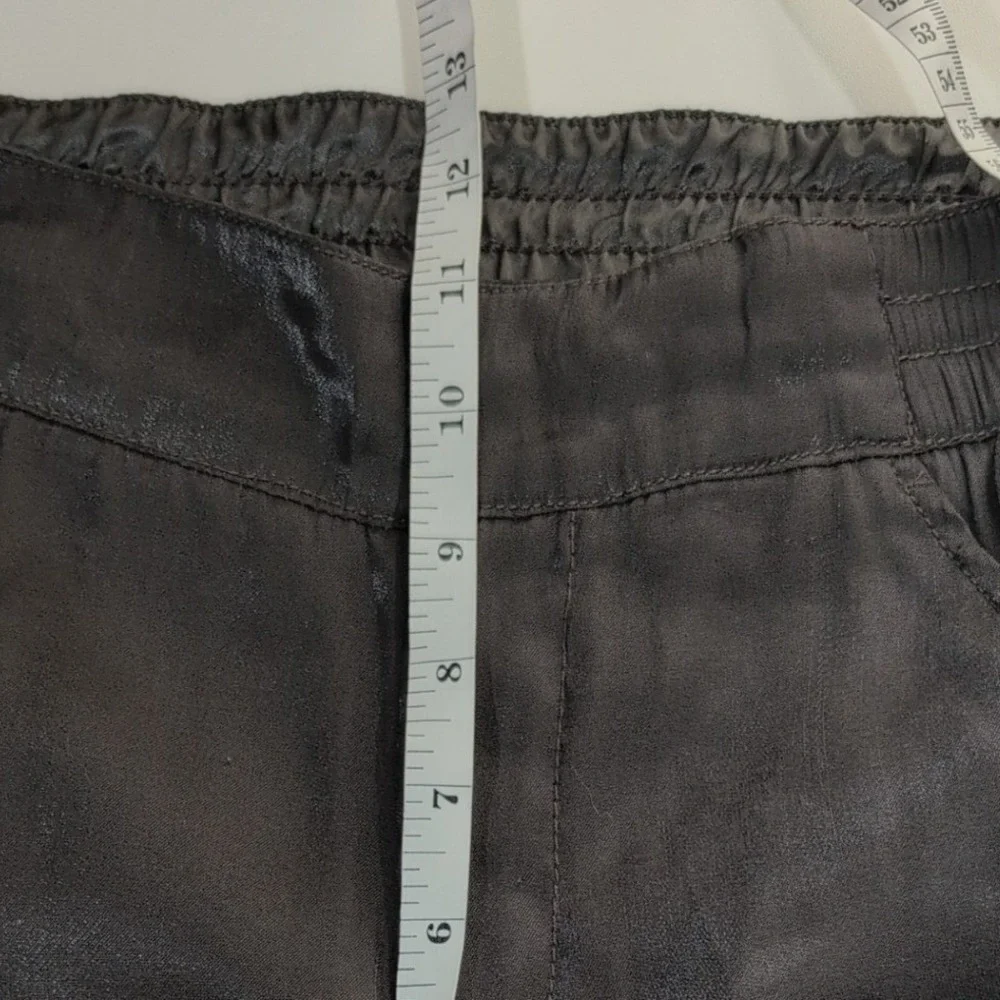 Anthropologie Metallic Charcoal Grey Cargo Jogger Pants OB1154270 Small